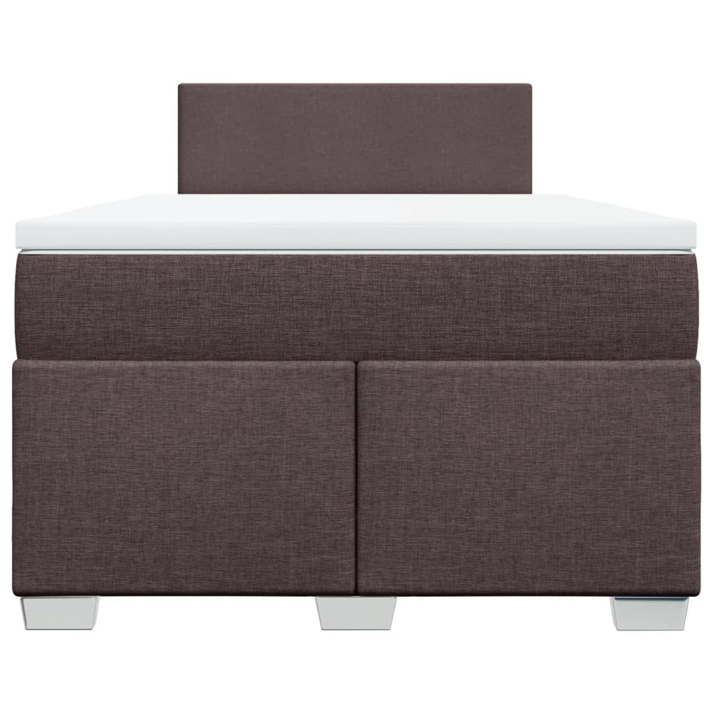 Boxspring met matras stof donkerbruin 120x190 cm