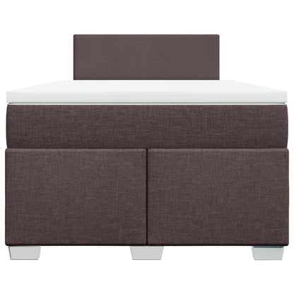 Boxspring met matras stof donkerbruin 120x190 cm