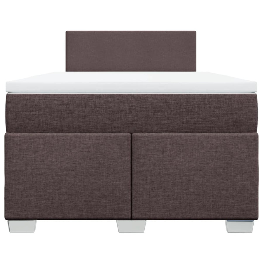 Boxspring met matras stof donkerbruin 120x190 cm