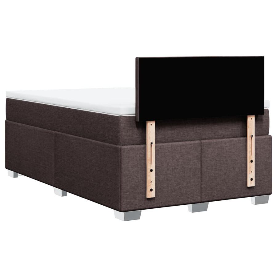 Boxspring met matras stof donkerbruin 120x190 cm