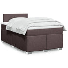 Boxspring met matras stof donkerbruin 120x190 cm