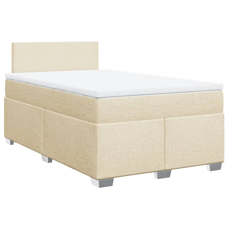Boxspring met matras stof crèmekleurig 120x190 cm