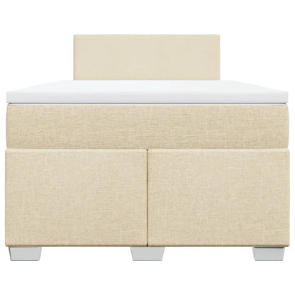 Boxspring met matras stof crèmekleurig 120x190 cm