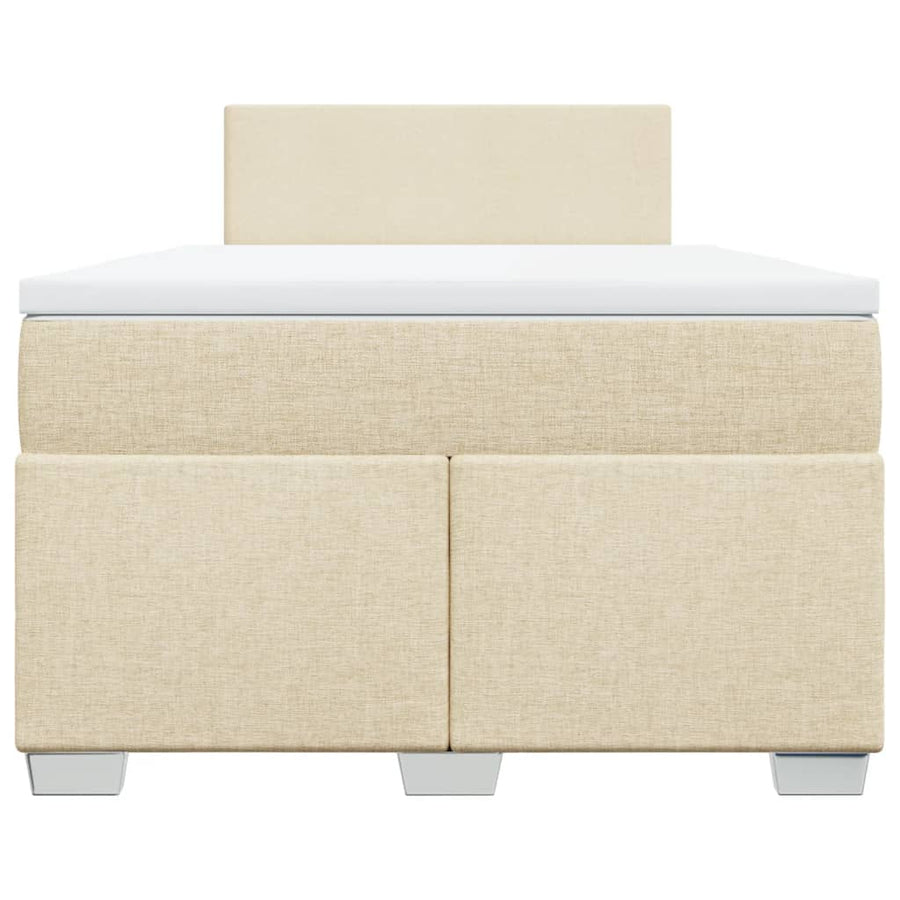 Boxspring met matras stof crèmekleurig 120x190 cm
