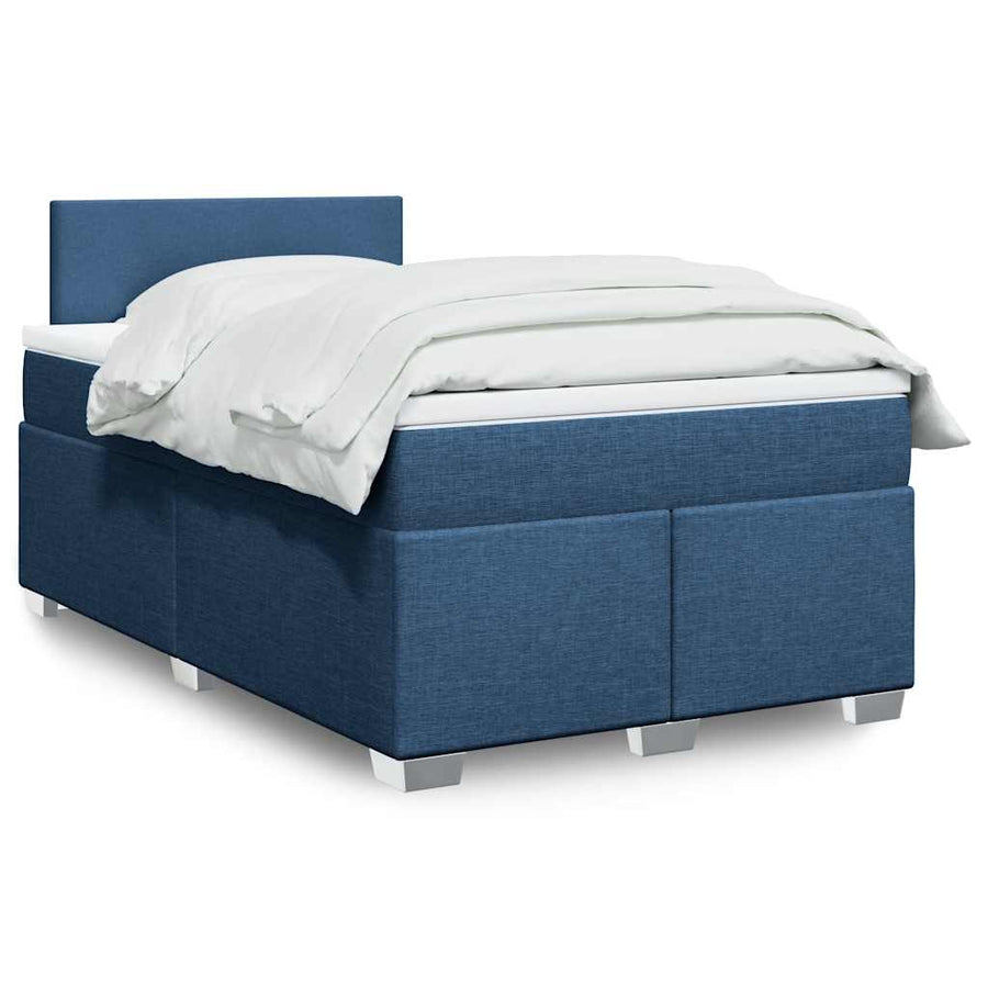 Boxspring Met Matras Stof 120 x 190 cm Blauw