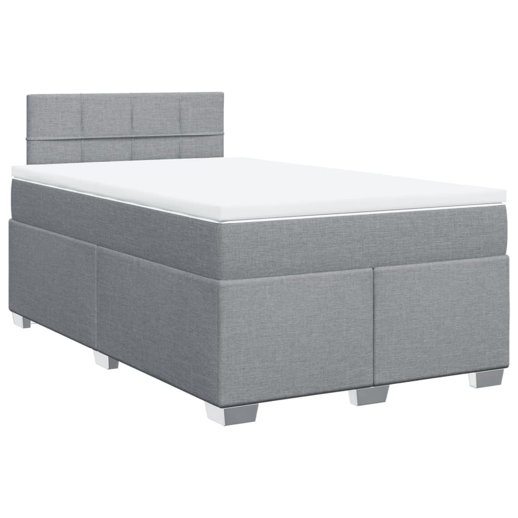 Boxspring met matras stof lichtgrijs 120x190 cm