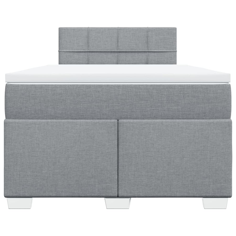 Boxspring met matras stof lichtgrijs 120x190 cm