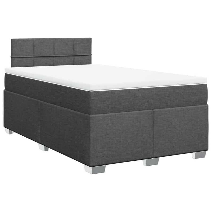 Boxspring met matras stof donkergrijs 120x190 cm