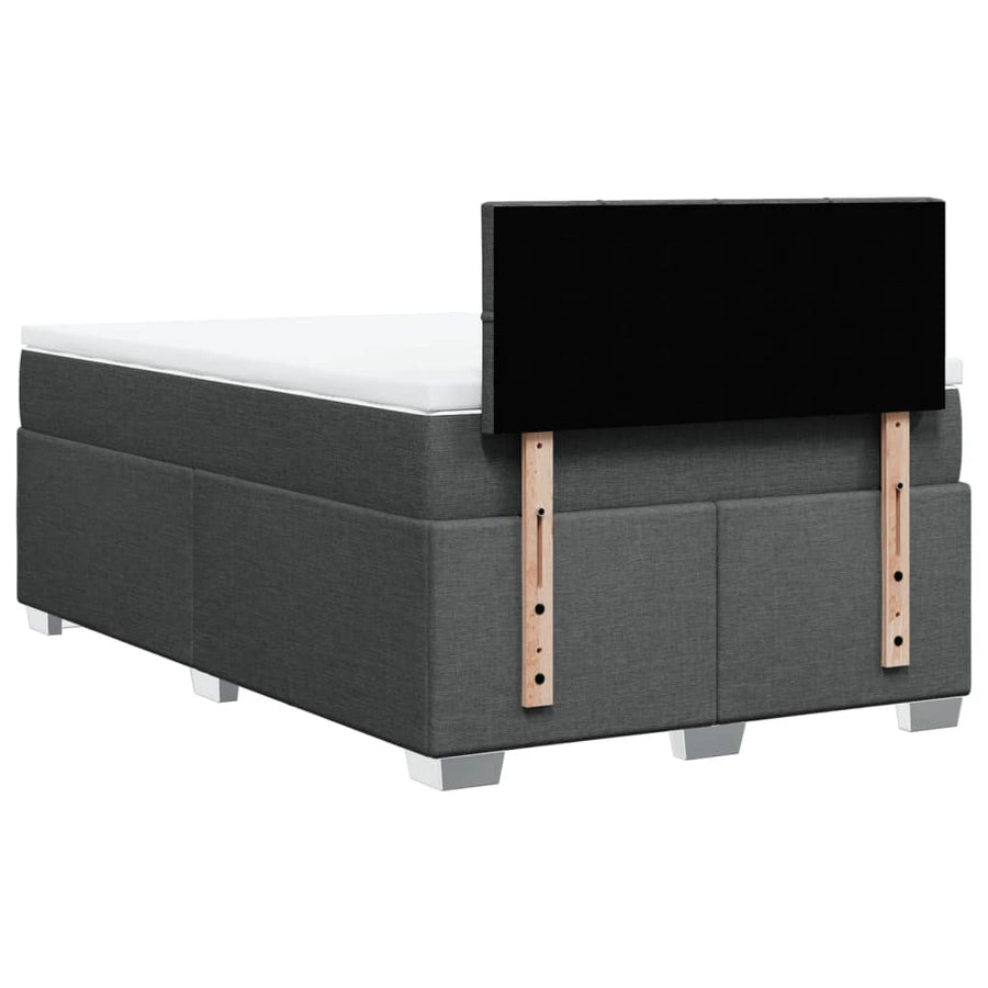 Boxspring met matras stof donkergrijs 120x190 cm
