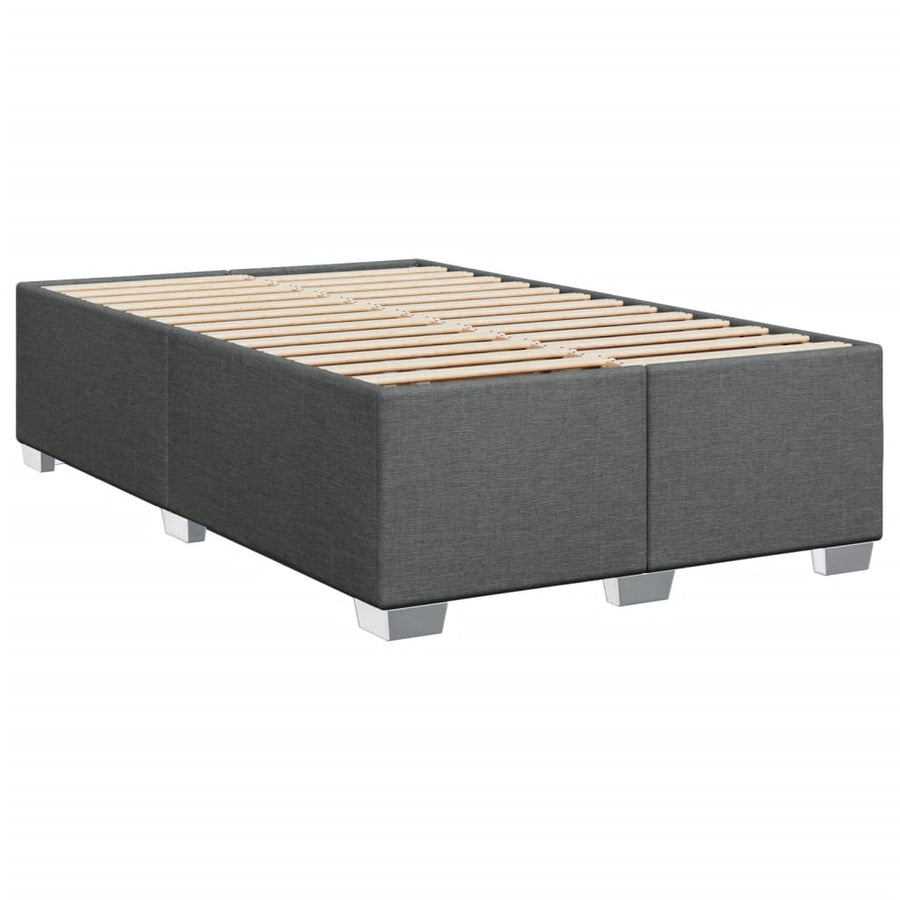 Boxspring met matras stof donkergrijs 120x190 cm