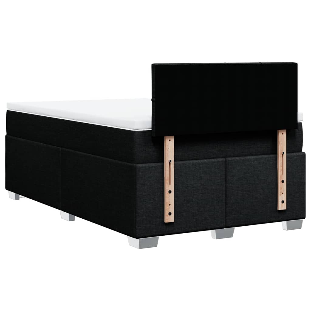 Boxspring met matras stof zwart 120x190 cm