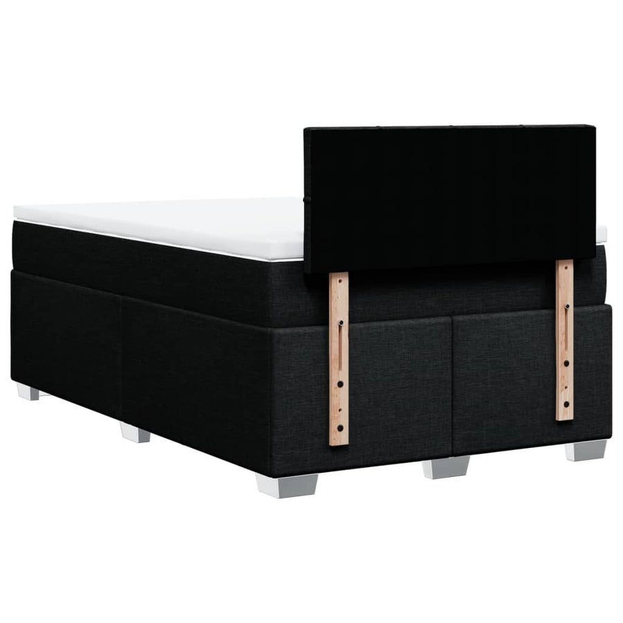 Boxspring met matras stof zwart 120x190 cm