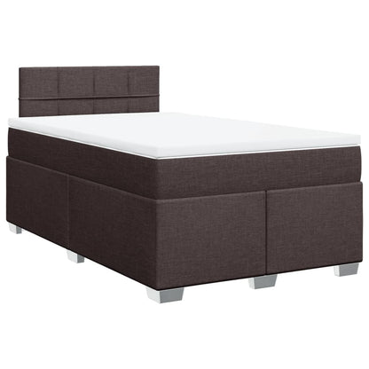 Boxspring met matras stof donkerbruin 120x190 cm