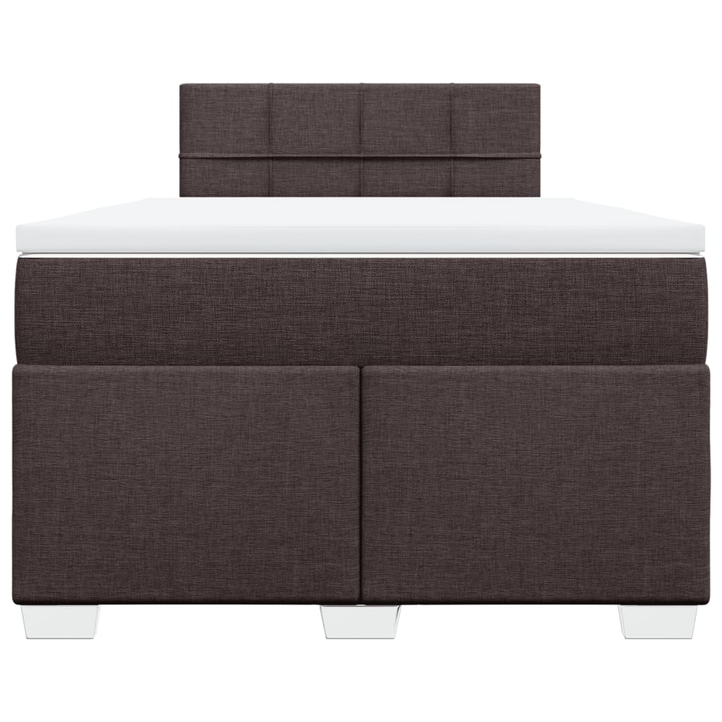 Boxspring met matras stof donkerbruin 120x190 cm