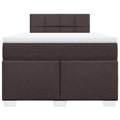 Boxspring met matras stof donkerbruin 120x190 cm