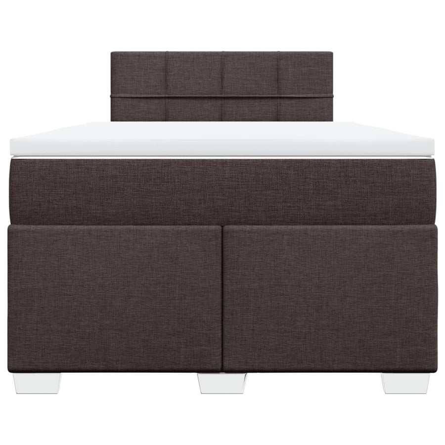 Boxspring met matras stof donkerbruin 120x190 cm