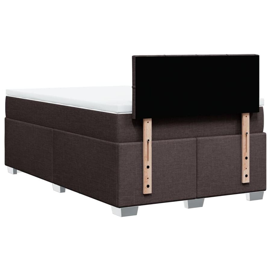Boxspring met matras stof donkerbruin 120x190 cm