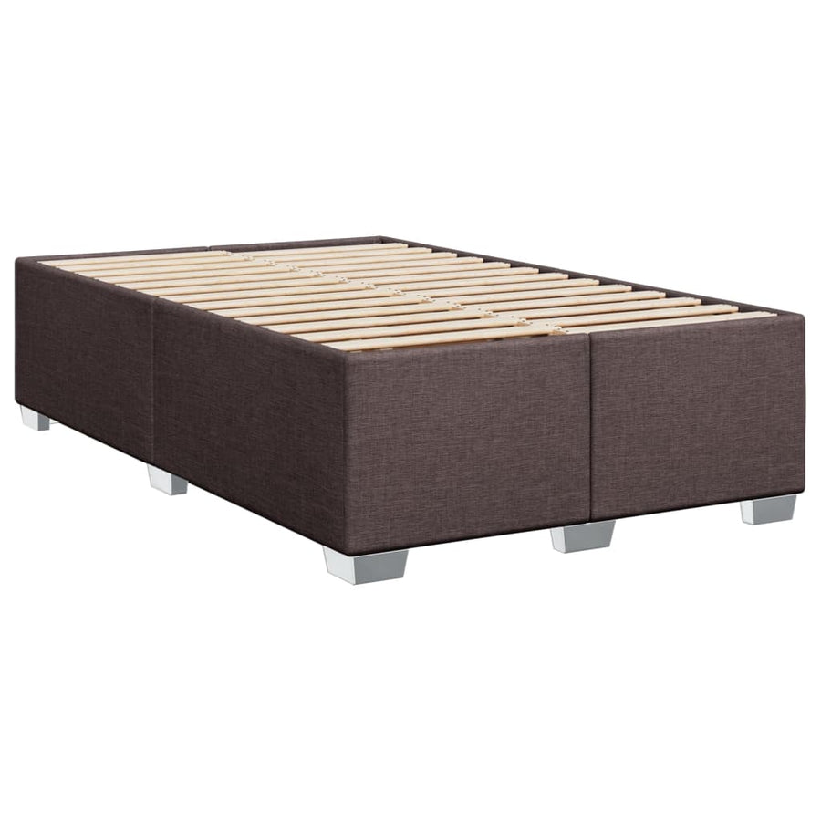 Boxspring met matras stof donkerbruin 120x190 cm