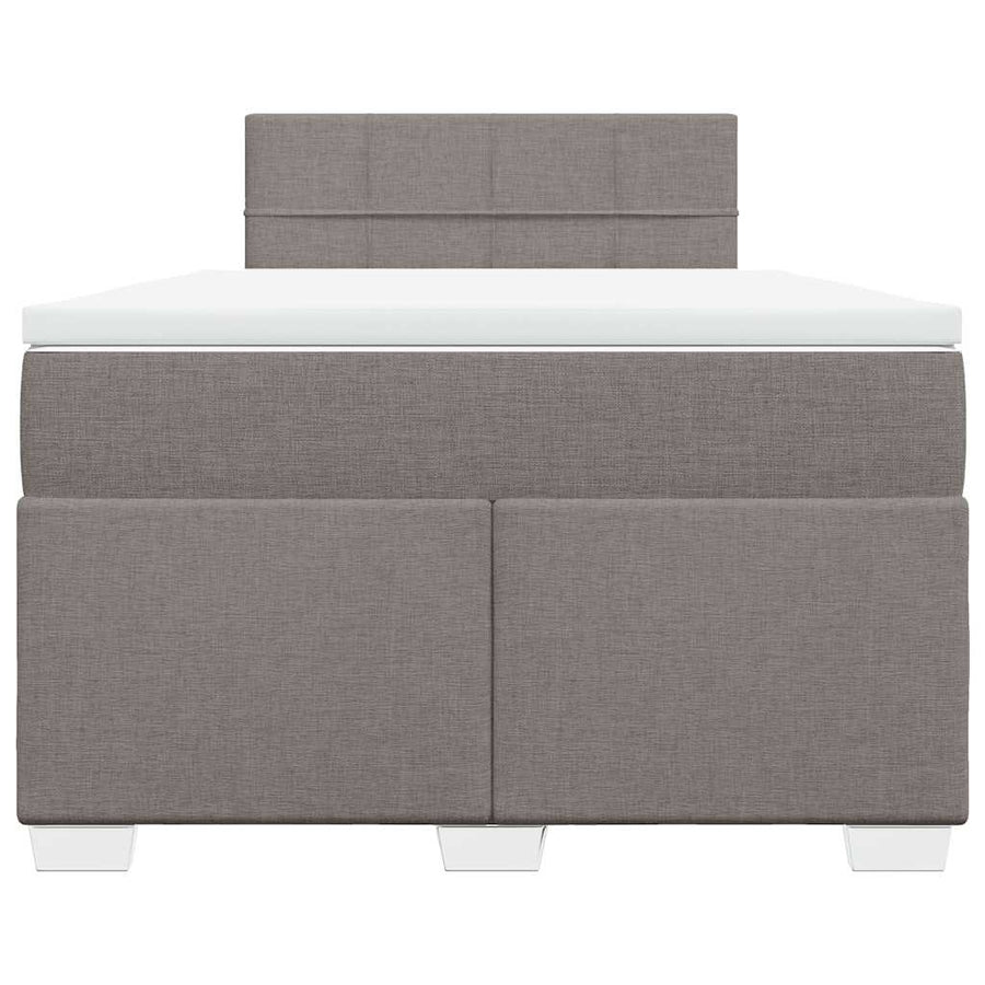 Boxspring met matras stof taupe 120x190 cm