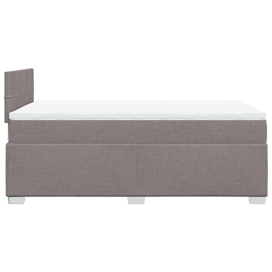 Boxspring met matras stof taupe 120x190 cm