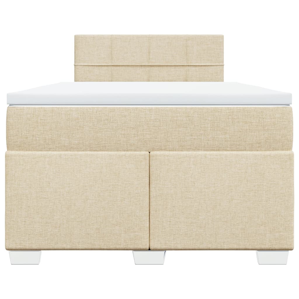 Boxspring met matras stof crèmekleurig 120x190 cm