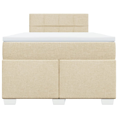 Boxspring met matras stof crèmekleurig 120x190 cm