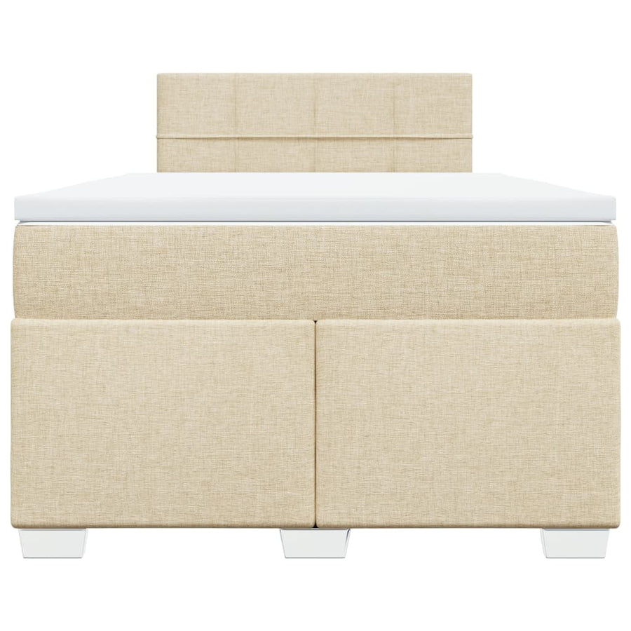 Boxspring met matras stof crèmekleurig 120x190 cm