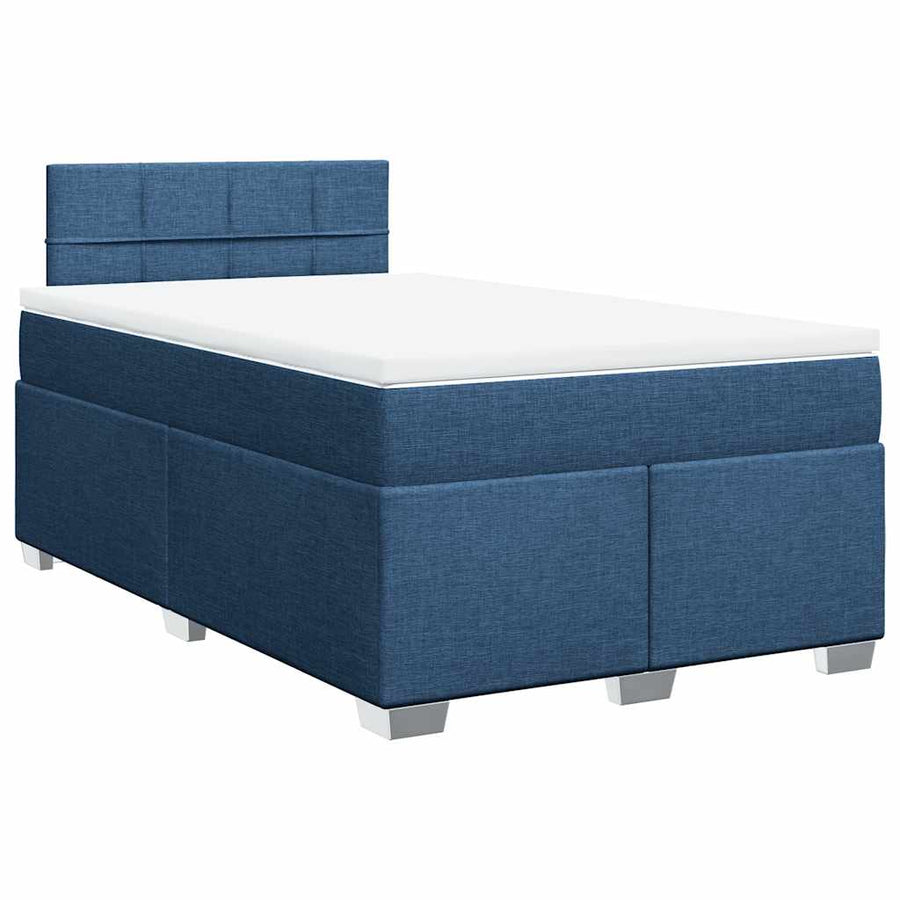 Boxspring Met Matras Stof 120 x 190 cm Blauw