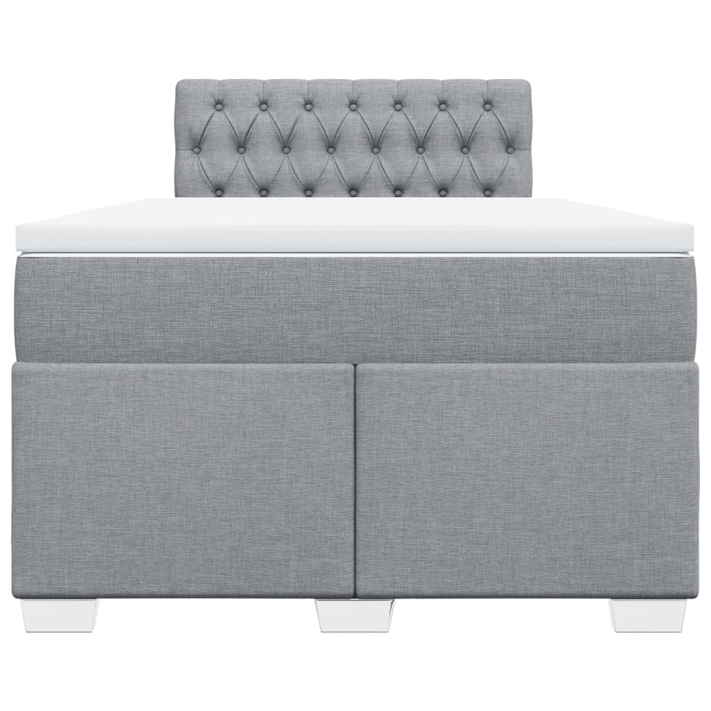 Boxspring met matras stof lichtgrijs 120x190 cm