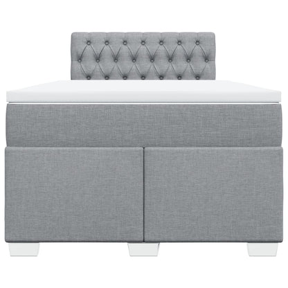 Boxspring met matras stof lichtgrijs 120x190 cm