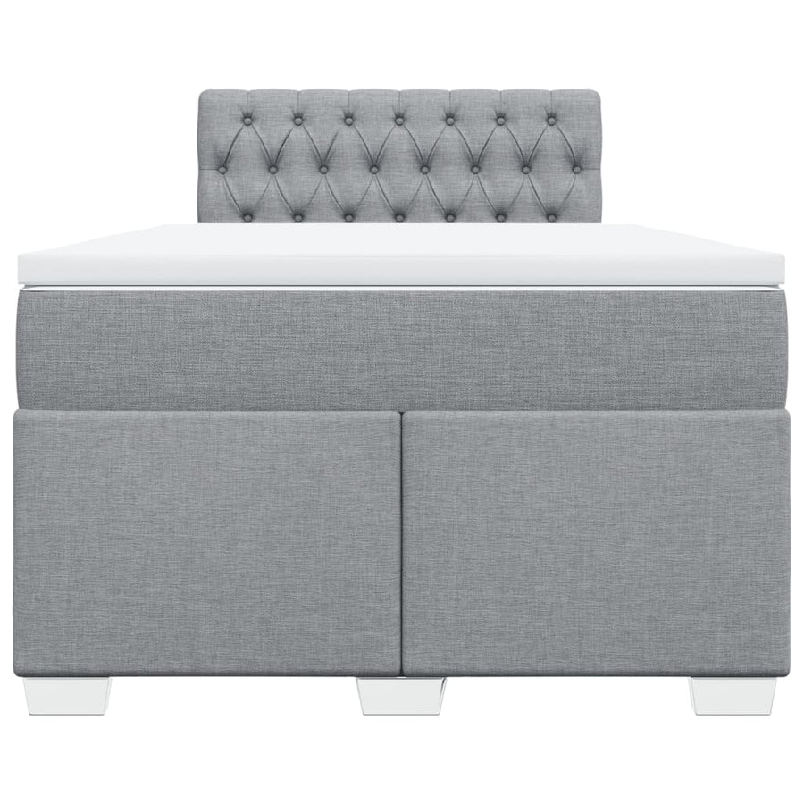 Boxspring met matras stof lichtgrijs 120x190 cm