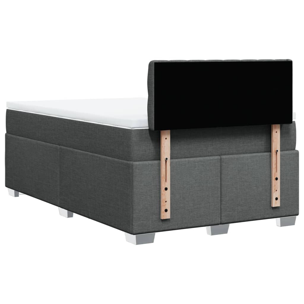 Boxspring met matras stof donkergrijs 120x190 cm