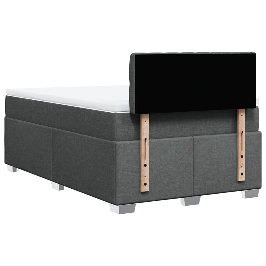 Boxspring met matras stof donkergrijs 120x190 cm