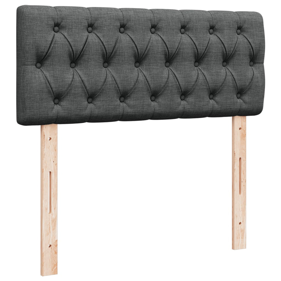 Boxspring met matras stof donkergrijs 120x190 cm