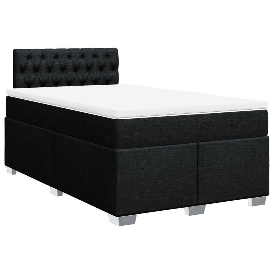 Boxspring met matras stof zwart 120x190 cm
