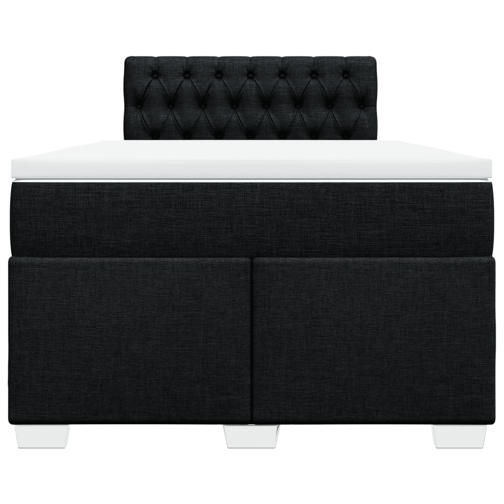Boxspring met matras stof zwart 120x190 cm