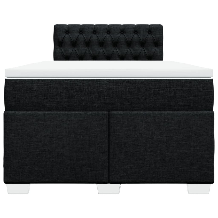 Boxspring met matras stof zwart 120x190 cm