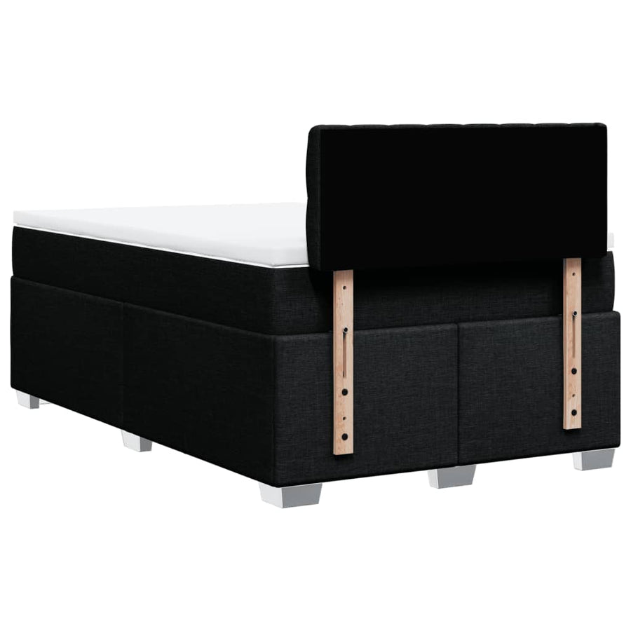 Boxspring met matras stof zwart 120x190 cm