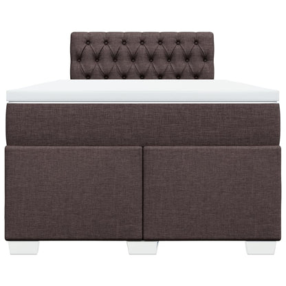Boxspring met matras stof donkerbruin 120x190 cm