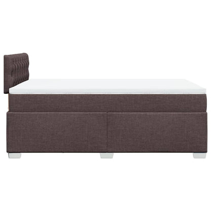 Boxspring met matras stof donkerbruin 120x190 cm