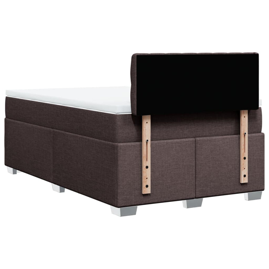 Boxspring met matras stof donkerbruin 120x190 cm