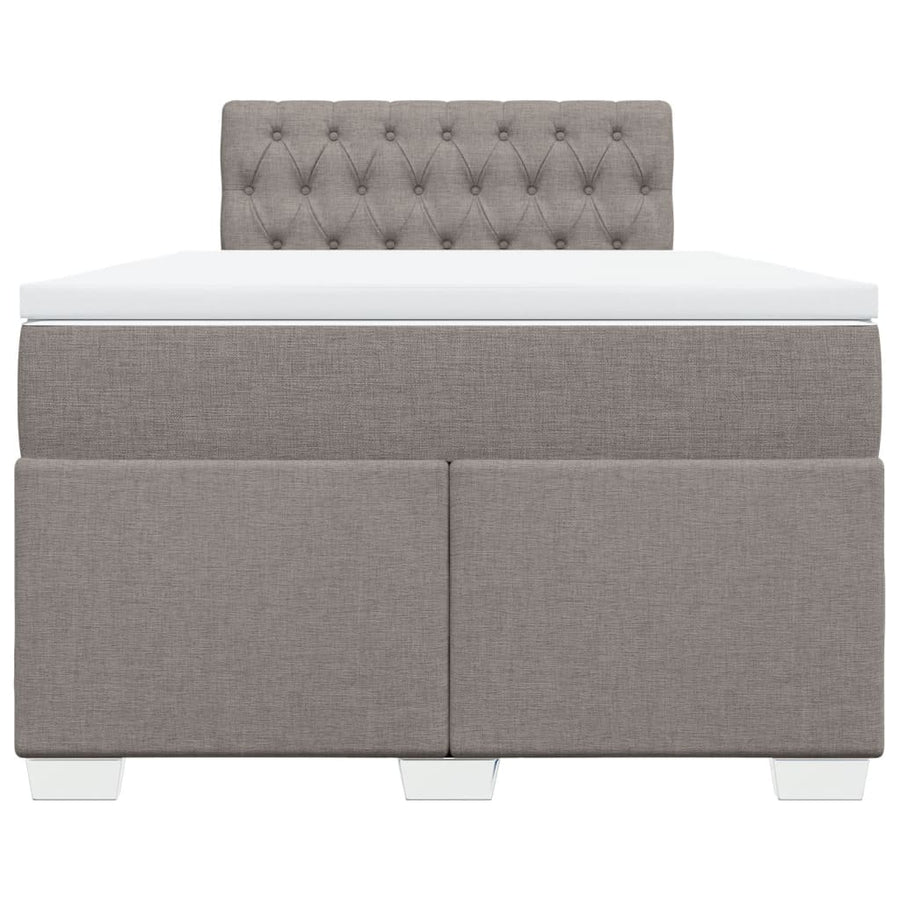 Boxspring met matras stof taupe 120x190 cm