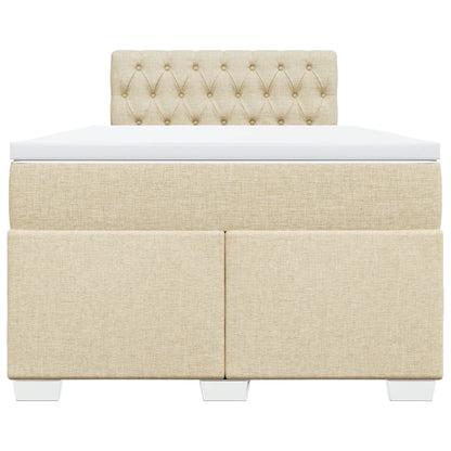Boxspring met matras stof crèmekleurig 120x190 cm