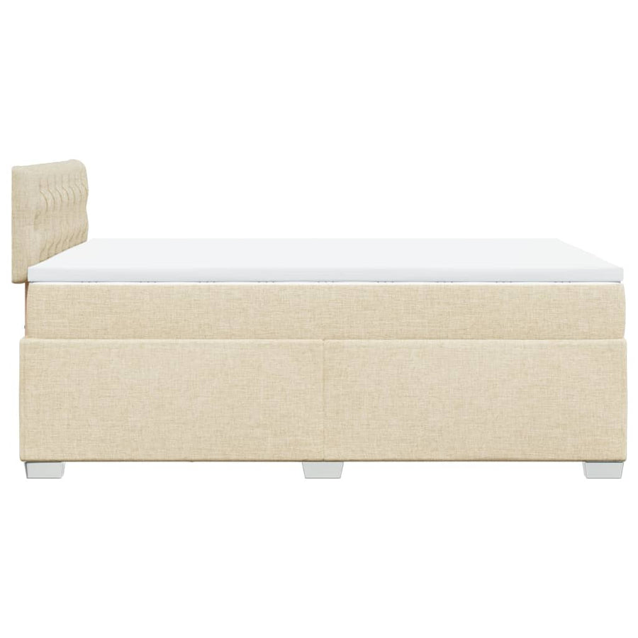 Boxspring met matras stof crèmekleurig 120x190 cm