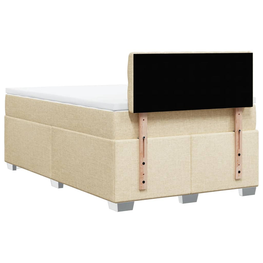 Boxspring met matras stof crèmekleurig 120x190 cm