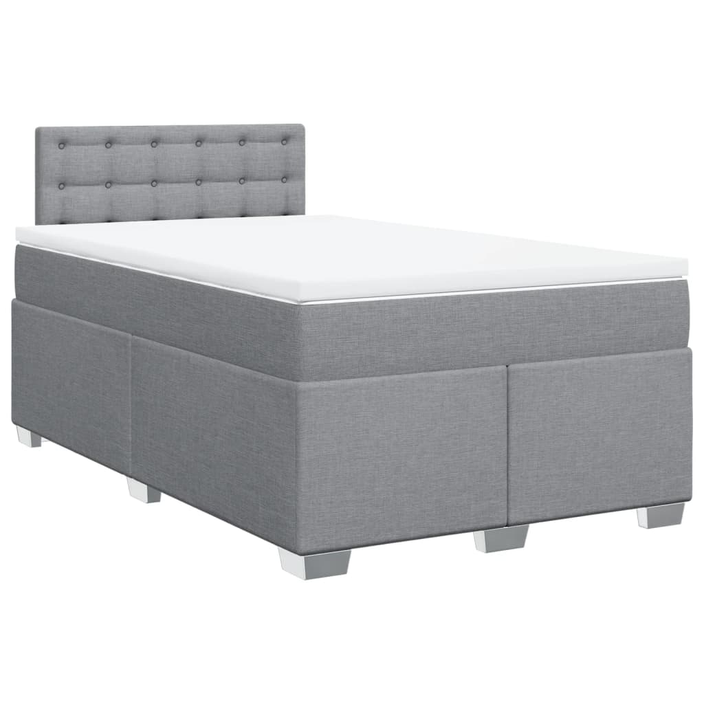 Boxspring met matras stof lichtgrijs 120x190 cm