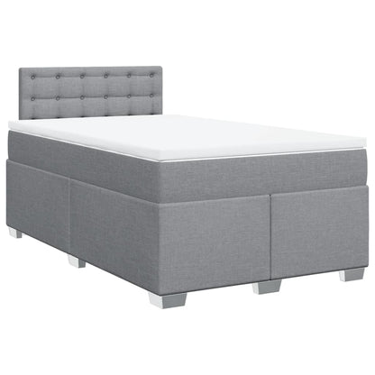 Boxspring met matras stof lichtgrijs 120x190 cm