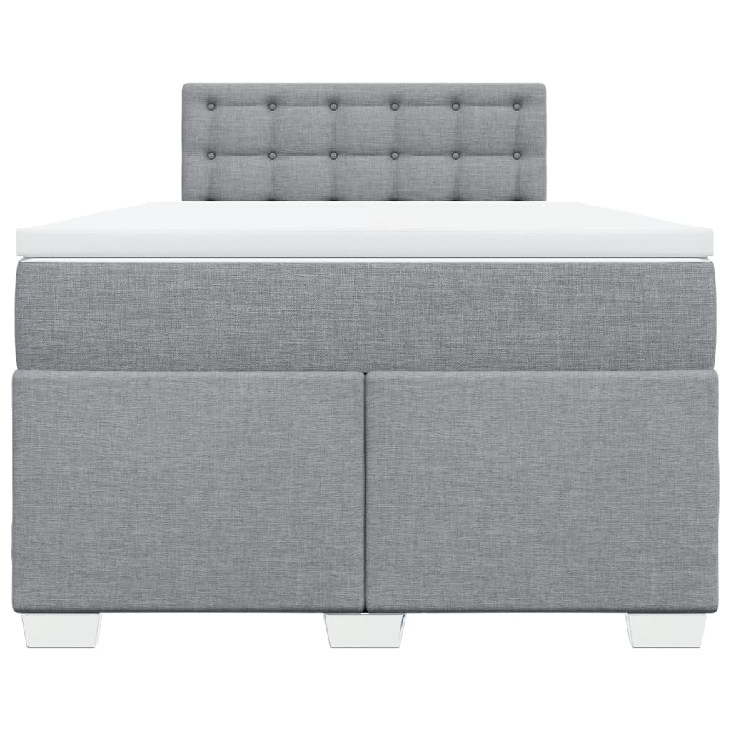 Boxspring met matras stof lichtgrijs 120x190 cm