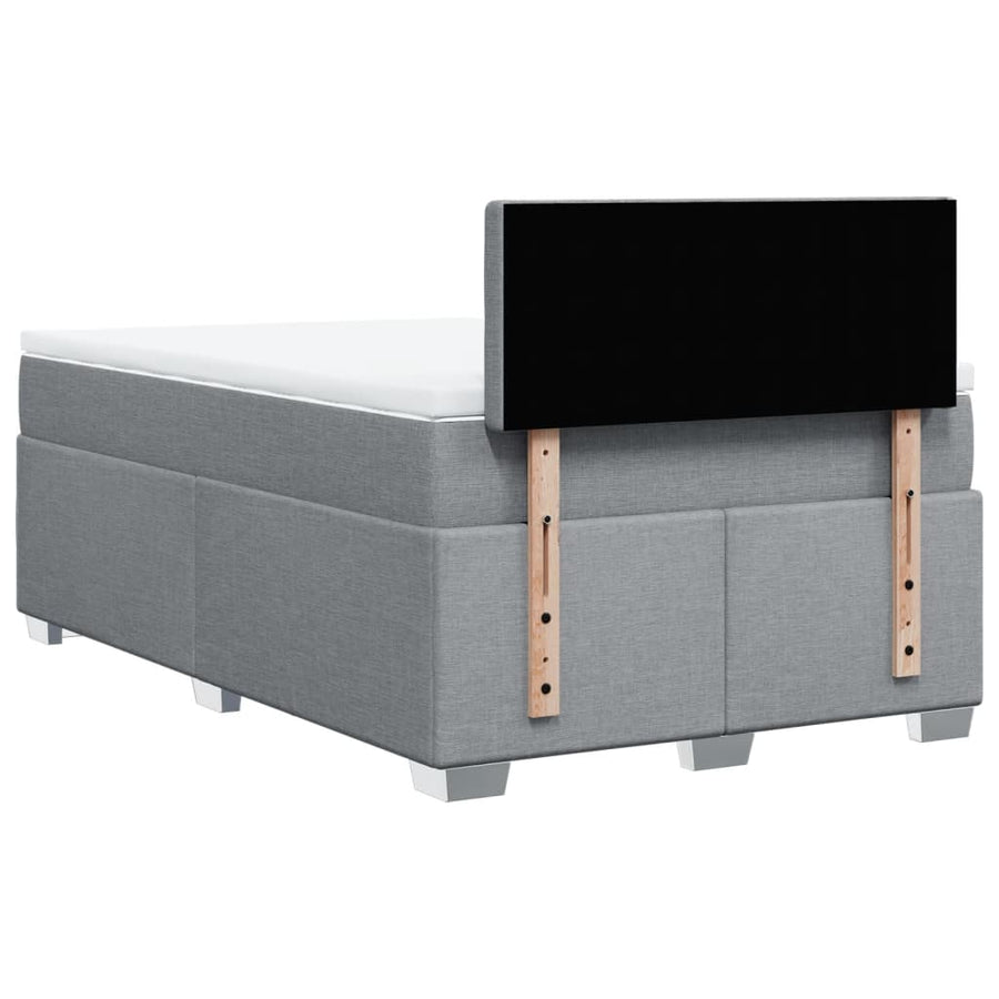 Boxspring met matras stof lichtgrijs 120x190 cm