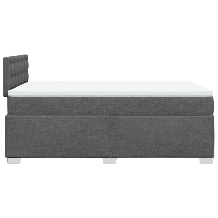 Boxspring met matras stof donkergrijs 120x190 cm